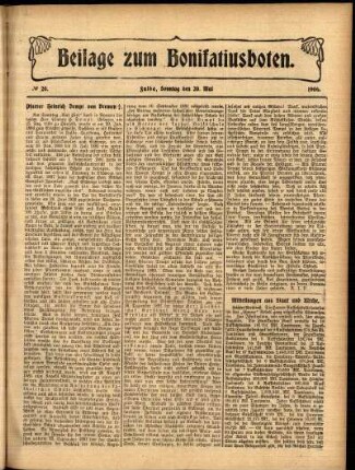 Zweite Ausgabe vom Sonntag, den 20. Mai 1906.