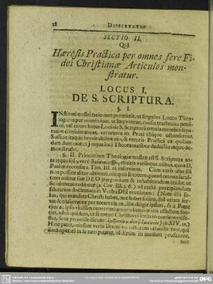 Sectio II. Qua Haeresis Practica per pmnes fere Fidei Christianae Articulos monstratur