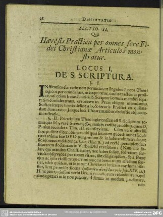 Sectio II. Qua Haeresis Practica per pmnes fere Fidei Christianae Articulos monstratur