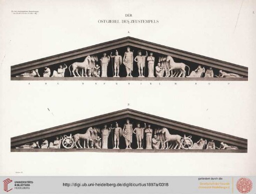 Tafel I: Der Ostgiebel des Zeustempels