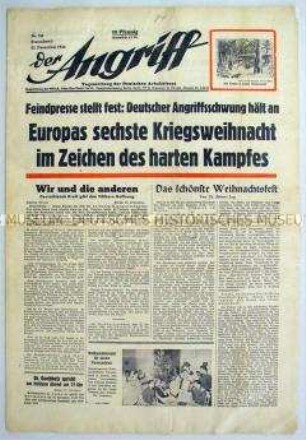 Tageszeitung "Der Angriff" zu Weihnachten 1944
