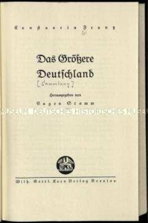 Antisemitische Schrift von Constantin Frantz