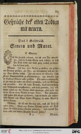 Gespraeche der alten Todten mit neuern