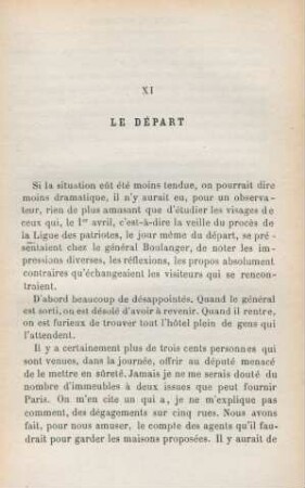 XI. Le Départ