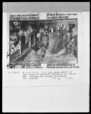 Ottheinrichsbibel — Heilung des blinden Barthmaeus