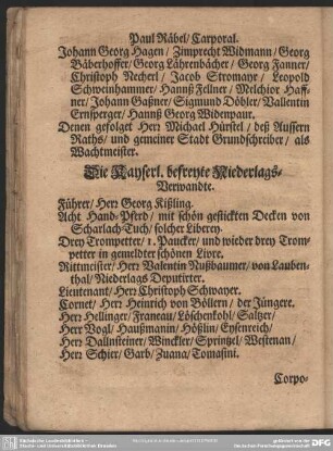 Die Kayserl. befreyte Niederlags-Verwandte : Kayserl. befreyte Niederlags-Verwandte