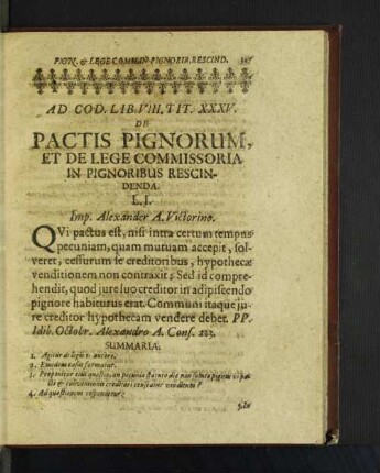 Ad Cod. Lib. VIII. TIT. XXXV. De Pactis Pignorum, Et De Lege ...