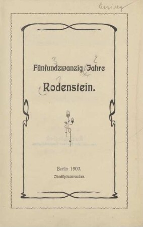 Fünfundzwanzig Jahre Rodenstein