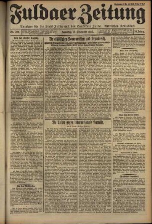 Erste Ausgabe vom Samstag, den 10. Dezember 1927.