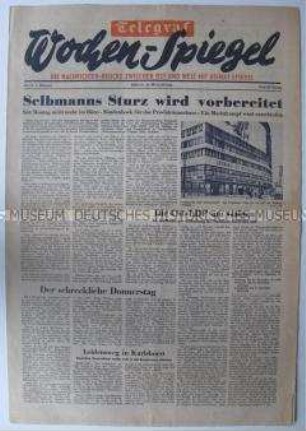 Wochenausgabe der West-Berliner Tageszeitung "Telegraf" überwiegend zur wirtschaftlichen und politischen Lage in der DDR