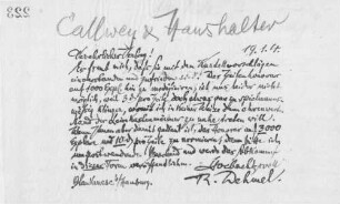 Brief an Callwey & Haushalter