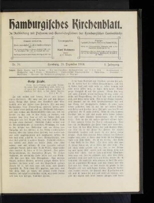 Nr. 39. Hamburg, 25. Dezember 1904. 1. Jahrgang.