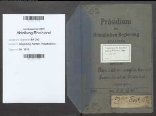 Liquidation englischer und französischer Unternehmungen.