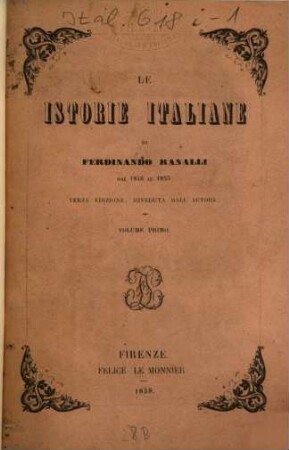 Le istorie italiane : Dal 1846 al 1855, 1