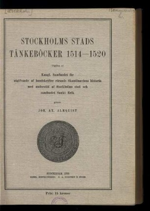 Ser. 2,5: Stockholms stads tänkeböcker 1514-1520