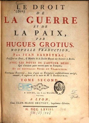 Le Droit De La Guerre Et De La Paix, 2