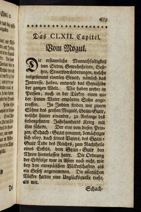 479, Das CLXII. Capitel. Vom Mogul.