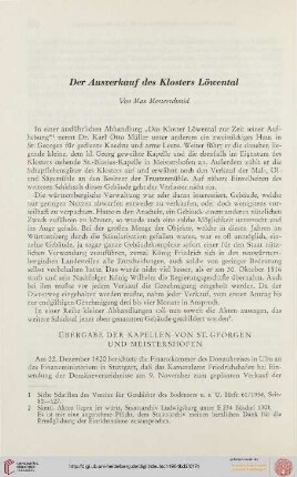 Der Ausverkauf des Klosters Löwental