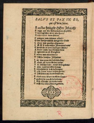 Salus Et Pax In Eo, qui est vera salus.
