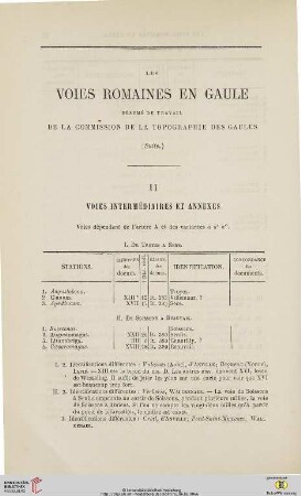N.S. 8.1863: Les voies romaines en Gaule, 2 : résumé du travail de la commission de la topographie des Gaules