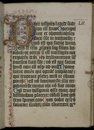 LII. - LXVII.: Dixit insipiens in corde suo...