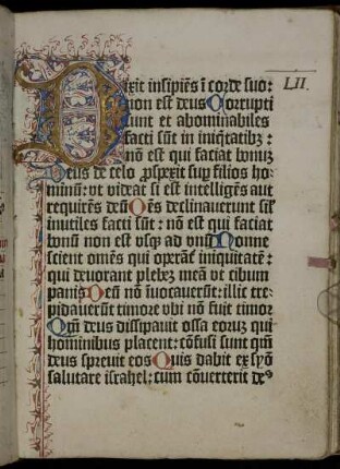 LII. - LXVII.: Dixit insipiens in corde suo...