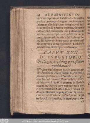 Caput XVII. De Purgatorio.