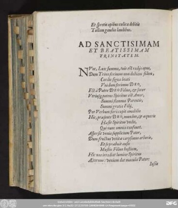 Ad Sanctisimam Et Beatissimam Trinitatem.