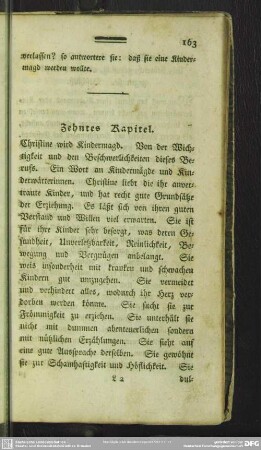 Zehntes Kapitel. Chirstine wir Kindermagd