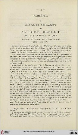 1: Nouveaux documents sur Antoine Benoist et la sculpture en cire : Desrotois et Zumbo, sculpteurs en cire sous Louis XIV