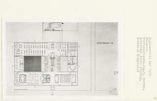 Bücherei, Berlin-Zehlendorf (Diplomarbeit bei Peter Poelzig): Grundriss Erdgeschoss 1:100