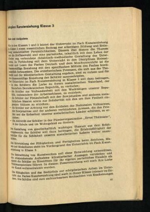 Lehrplan Kunsterziehung Klasse 3