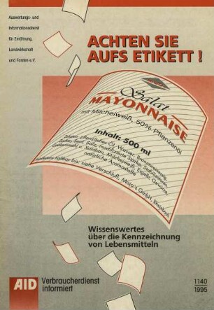 Achten sie aufs Etikett! Wissenswertes über die Kennzeichnung von Lebensmitteln