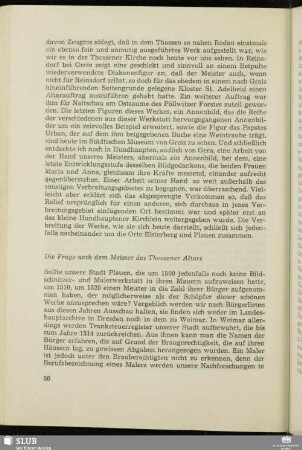 Die Frage nach dem Meister des Thossener Altars