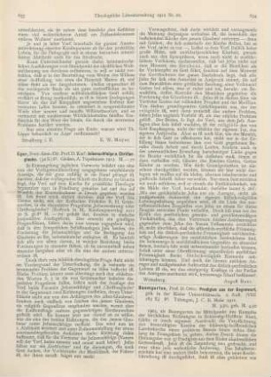 634-635 [Rezension] Baumgarten, Otto, Predigten aus der Gegenwart