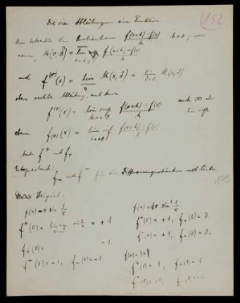 § 42. Die vier Ableitungen einer Funktion und ihr Integral.