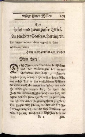 Der sechs und zwanzigste Brief - Der dreyßigste Brief