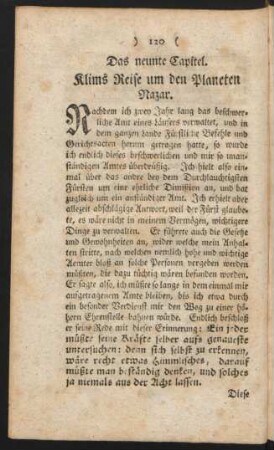 Das neunte Capitel. Klims Reise um den Planeten Nazar.