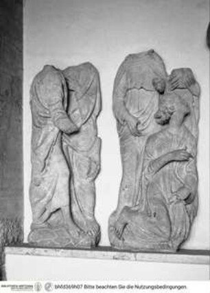 Skulpturenfragmente der ehemaligen Ausstattung des Oratorio della Maestà delle Volte