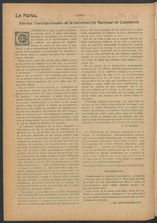 Teorias constitucionales de la intervención nacional en Catamarca