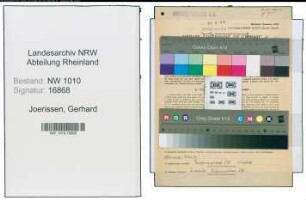Entnazifizierung Gerhard Joerissen , geb. 29.06.1901 (Schaffner)