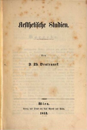 Aesthetische Studien