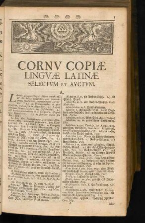 Cornvcopiae Linguae Latinae Selectum Et Auctum