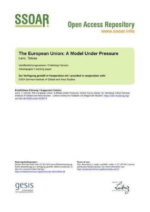 The European Union: A Model Under Pressure