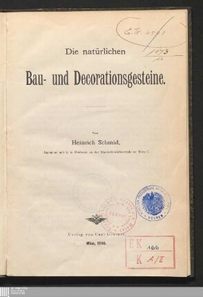 Die natürlichen Bau- und Decorationsgesteine