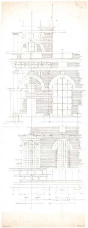 Döllgast, Hans; München; Alte Pinakothek, Wiederaufbau - Grundriss; Ansicht