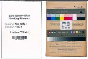 Entnazifizierung Wilhelm Luetters, geb. 04.09.1898 (Bauabrechner)