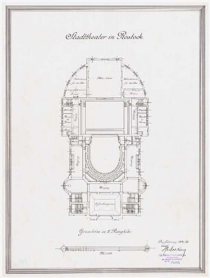Stadttheater, Rostock Ausführungsprojekt: Grundriss 2. Rang
