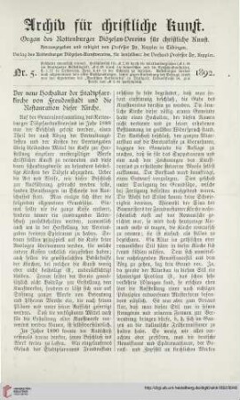 10: Der neue Hochalter der Stadtpfarrkirche von Freudenstadt und die Restauration dieser Kirche, [1]