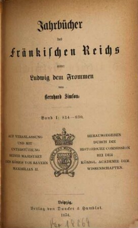 Jahrbücher des fränkischen Reichs unter Ludwig dem Frommen. 1, 814-830